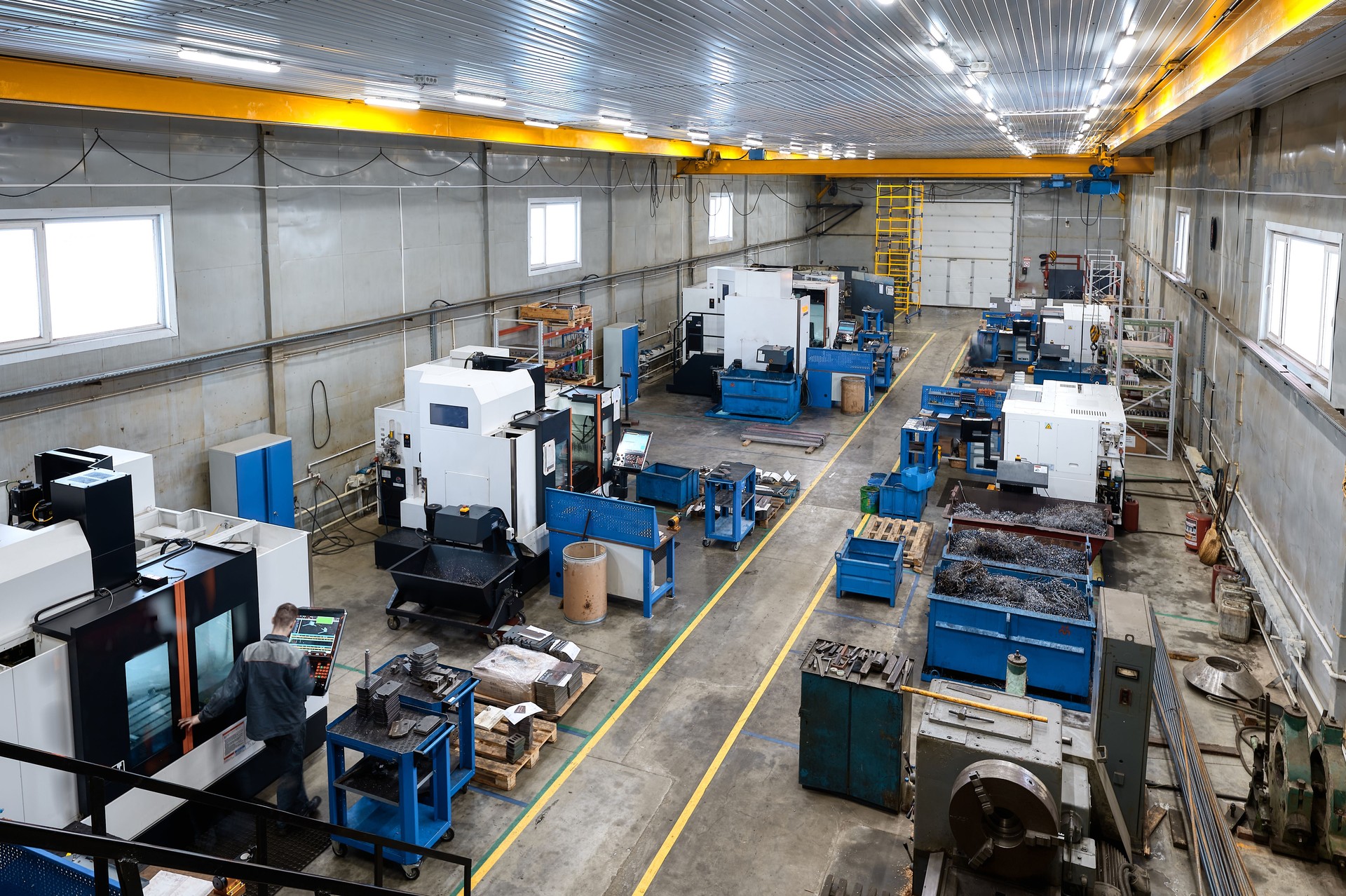 Lathe department with contemporary digital machine tools